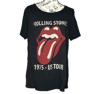 Rolling Stone Women's XXL 1975 - US Tour Tongue Logo Classic Retro Tee